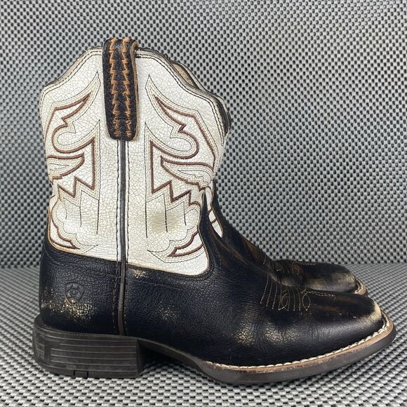 Ariat Other - Ariat Sorting Pen Cowboy Boots Kids Youth 1.5 Brown White Western Square Toe